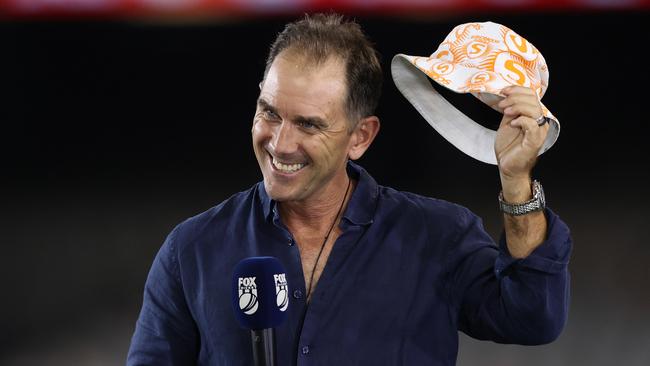 Former Australian men's cricket coach Justin Langer prior to the Men's Big Bash League match between the Perth Scorchers and the Sydney Sixers at Marvel Stadium on January 28. Picture: Robert Cianflone/Getty Images