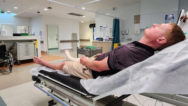 Tailem Bend man Jake Coombe was bitten by a snake he encountered in his home upon returning for a short holiday. Picture: Facebook.