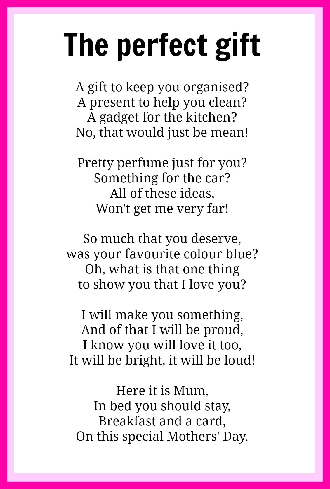 Mothers day poem store ideas