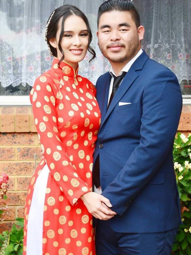 Bronko Hoang (pictured) lost his pregnant wife (pictured) in a devastating crash.