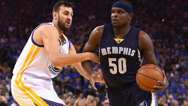 Zach Randolph (right) takes on Andrew Bogut in his time at the Memphis Grizzlies.