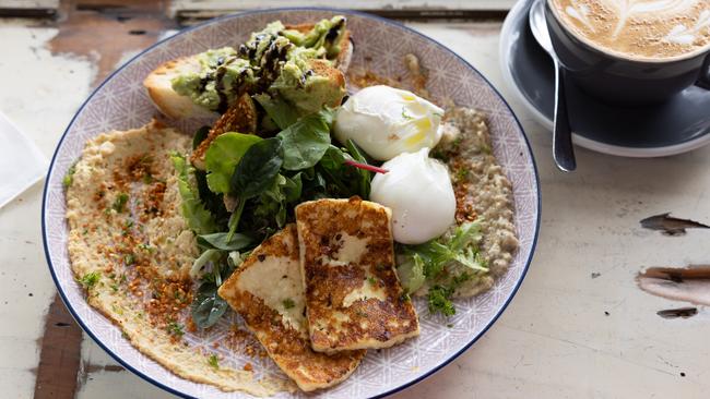 The Persian brekky with haloumi and poached eggs. Picture: David Kelly