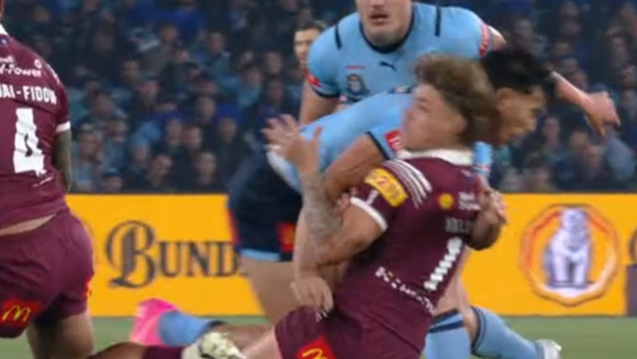 Suaali'i has become just the sixth player to be sent off in Origin history. Photo: Channel 9