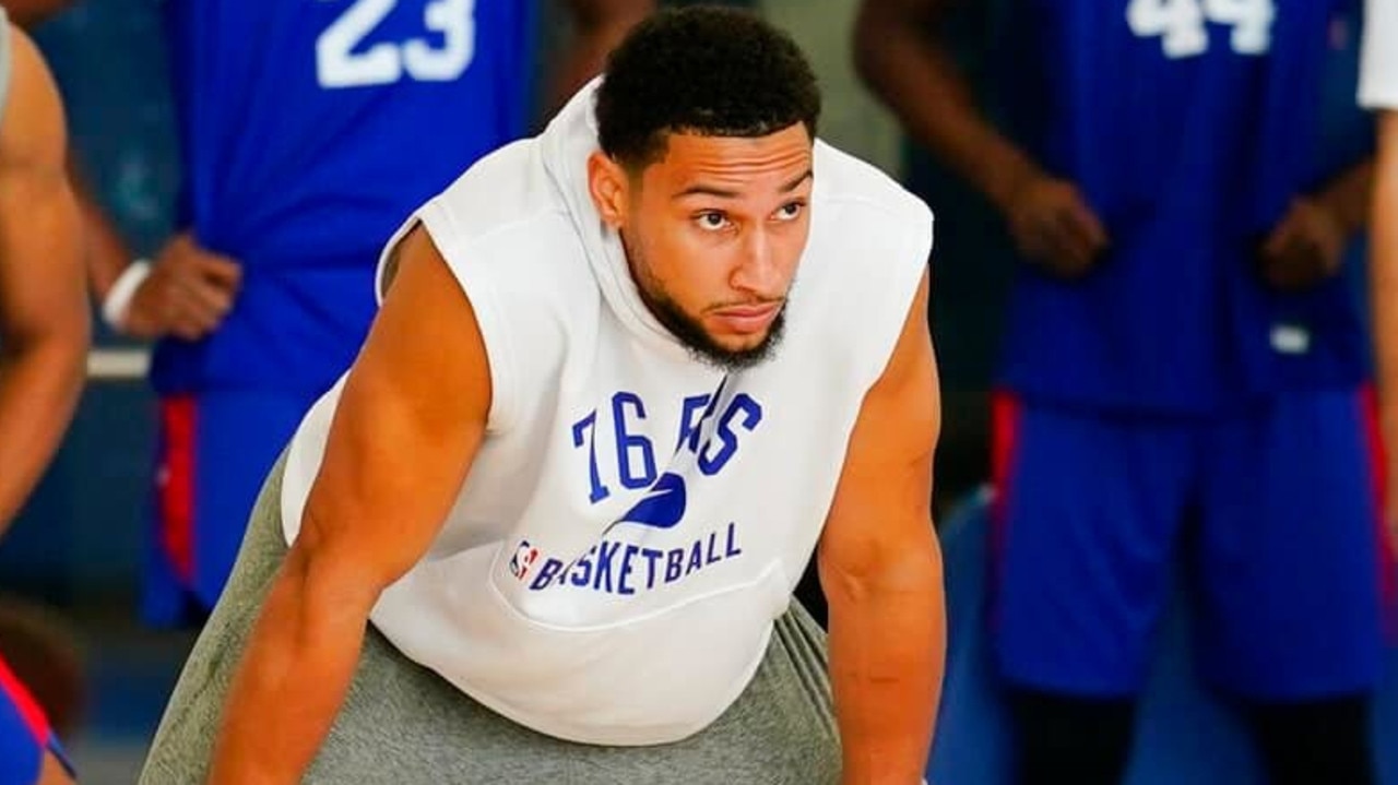 Ben Simmons works out at Philadelphia Sixers' practice facility