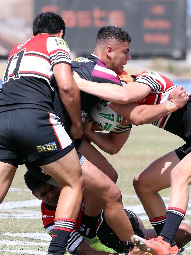 Tony Francis playing against Kirwabnn SHS. AAP Image/Richard Gosling