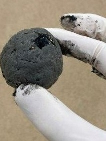 Mysterious ball-shaped debris has washed up on Coogee Beach. Picture: Randwick City Council