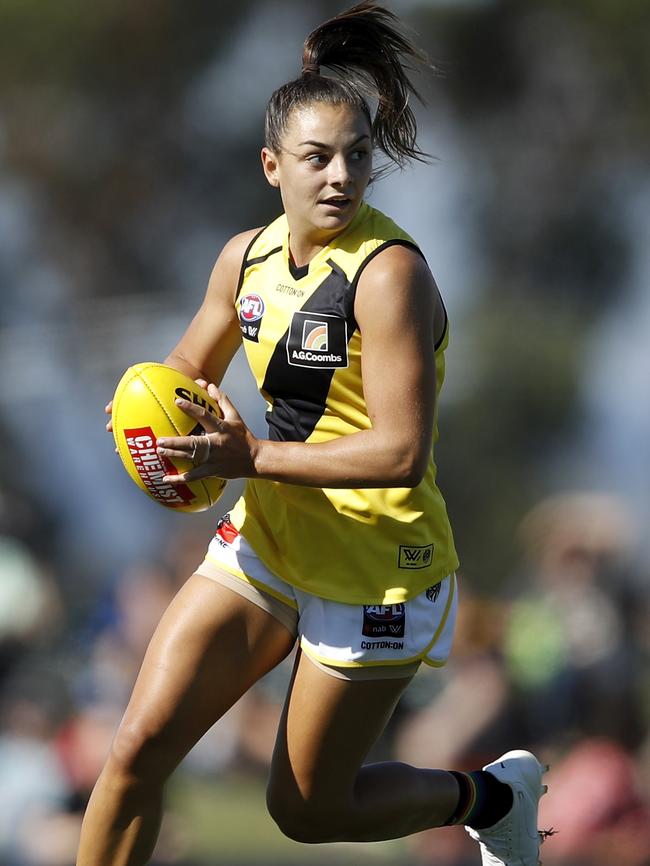 Richmond playmaker Monique Conti. Picture: Dylan Burns/AFL Photos via Getty Images