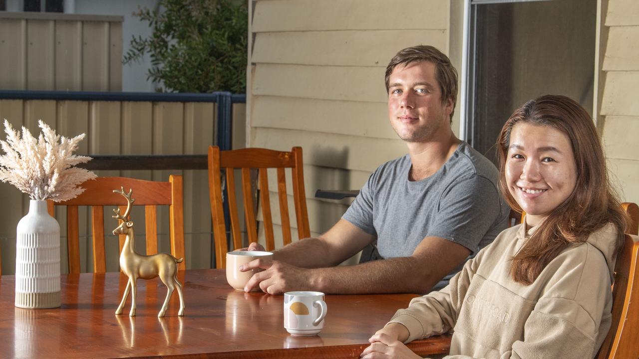 Charles Piper and Jess Tan in their house centrally located in Oakey. They are the face of Oakey’s property price boom. Picture: Nev Madsen.