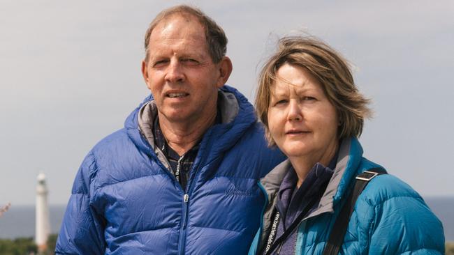 Peter and Lyn Schuh during a visit to the war memorials on the Gallipoli peninsular on a personal journey tracing the grave and life of a distant relative.