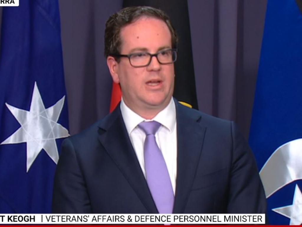 Matt Keogh, the Veterans Affairs Minister, fronts the media.