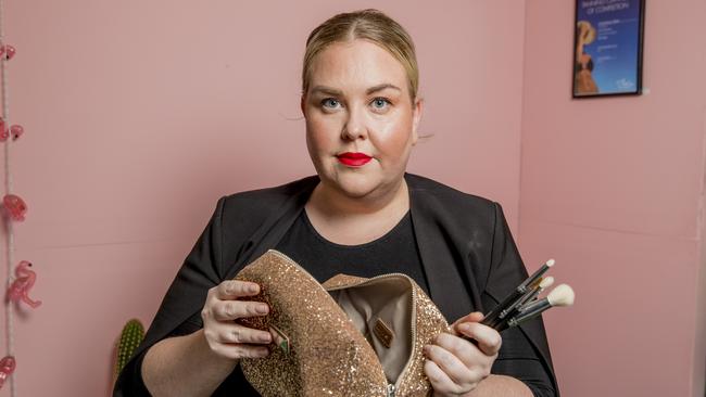 Courtney Whitehead is one of the many Coomera residents who has reported a break in to her home. Thieves took off with valuable makeup brushes which Courtney uses as part of her business. Picture: Jerad Williams