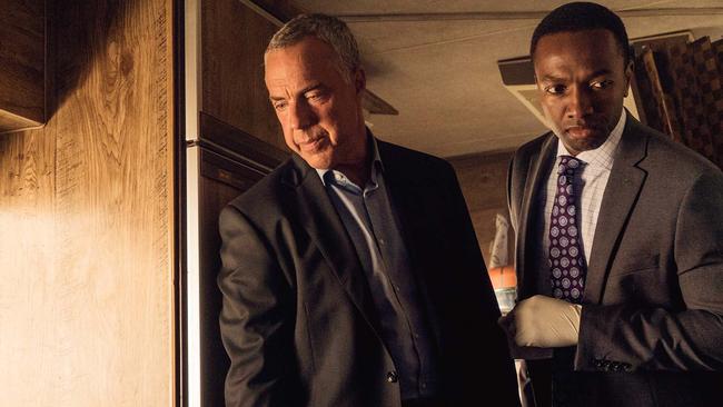 Titus Welliver as Harry Bosch and Jamie Hector as Jerry Edgar in Bosch season three on SBS.