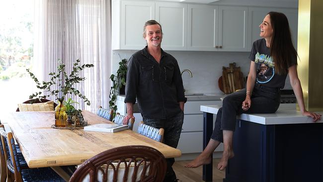 Artist Alexander McKenzie and wife Simone in their Cronulla home. Picture: Jane Dempster