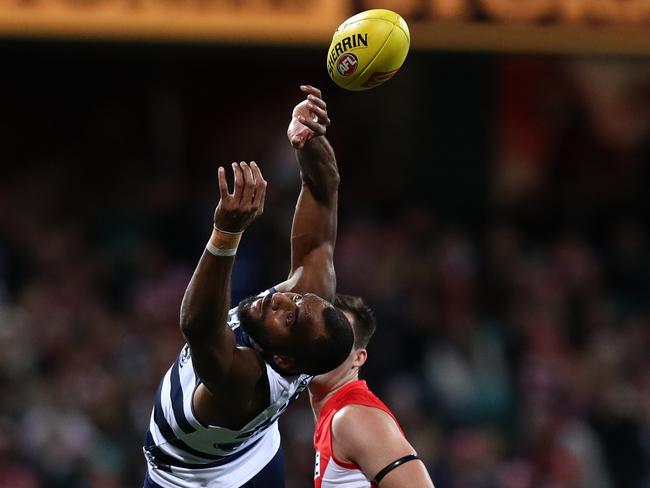 The defender was subbed out of the Cats’ draw with Sydney. (Photo by Jason McCawley/AFL Photos/via Getty Images)