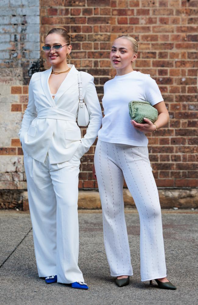 Actor Angelina Kondakoff and Aurora Hangaard at 2025 Australian Fashion Week. Picture: Matrix Pictures