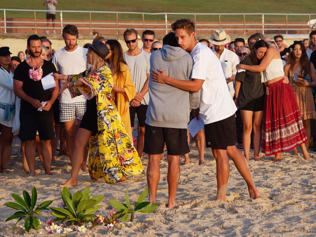 Annalise Braakensiek Memorial held at Bondi Beach around 6am Wednesday January 16 Image Picture: Monique Harmer