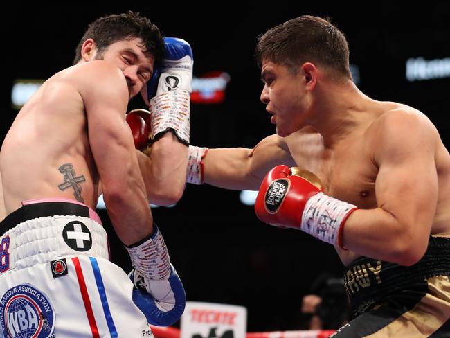 Akkawy in action against John Ryder in Las Vegas in 2019. Picture: Al Bello/Getty Images