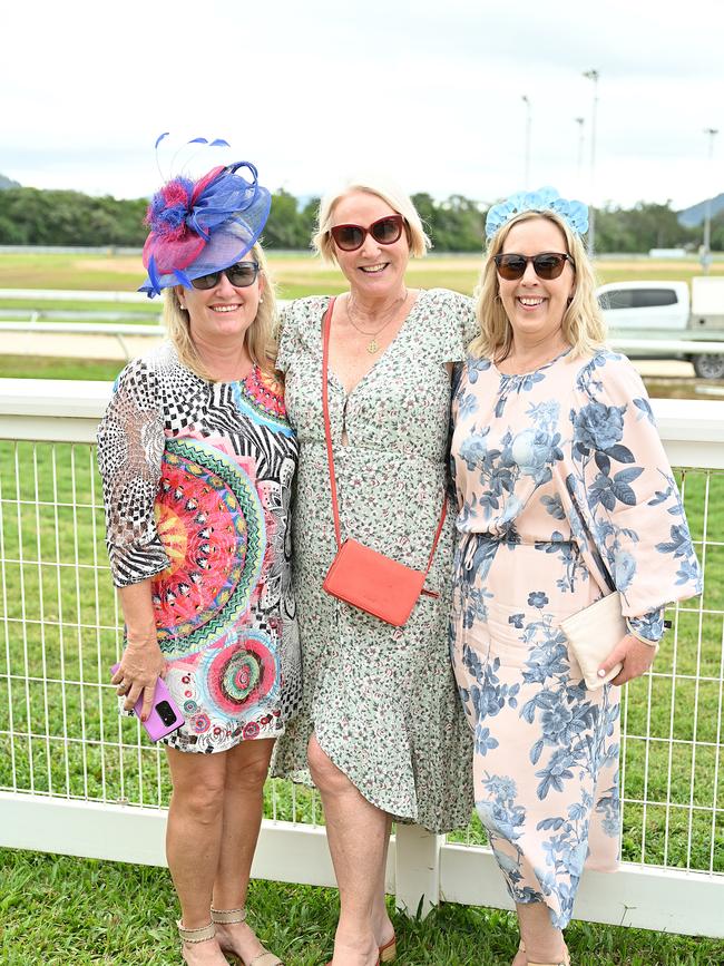 Tracey Stott, Felicity Fry and Nicole Kielly at the Cairns Cup on Saturday. Photo by Emily Barker