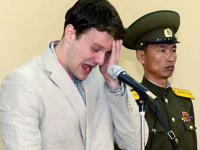 Donald Trump referred to North Korea’s cruel treatment of Otto Warmbier in his speech. Picture: AFP/ KCNA