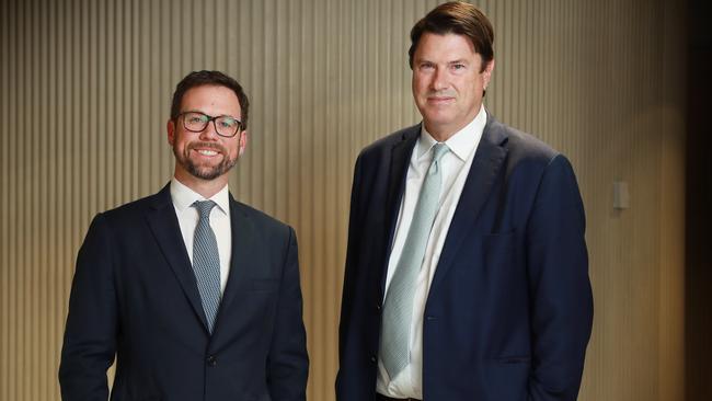 Magellan CEO David George, left, with Hamish McLennan, who will remain on the board as deputy chair. Picture: John Feder