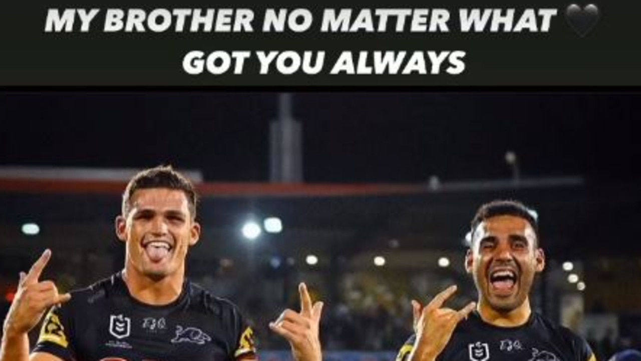 Nathan Cleary posted a message of support on Instagram for Tyrone May after the latter was sacked by the Panthers. Picture: Instagram