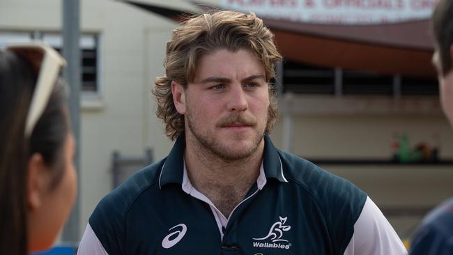 Fraser McReight as the Wallabies get around the NT Rugby Union community before the 2023 World Cup. Picture: Pema Tamang Pakhrin