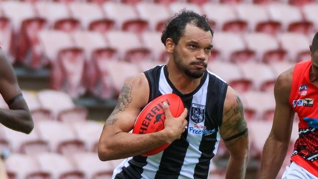 Jonathon Farrar pleaded guilty to making unreasonable contact with an umpire. Picture: Celina Whan / AFLNT Media.