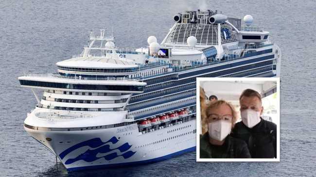 Sunshine Coast couple Paul and Coralie Williamson are among 3700 passengers stranded on a cruise ship off the coast of Japan.