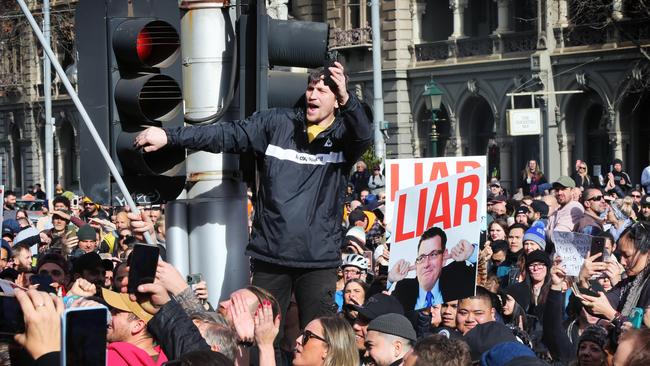 Police say the massive protest could trigger a lockdown extension. Picture: Rebecca Michael