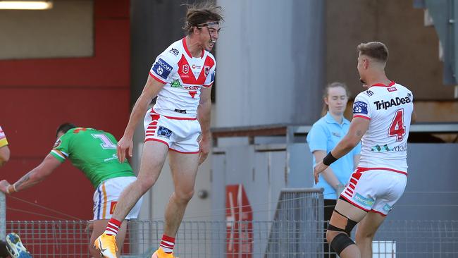 Cody Ramsey scored two tries on his NRL debut for the Dragons last year. Picture: Getty Images