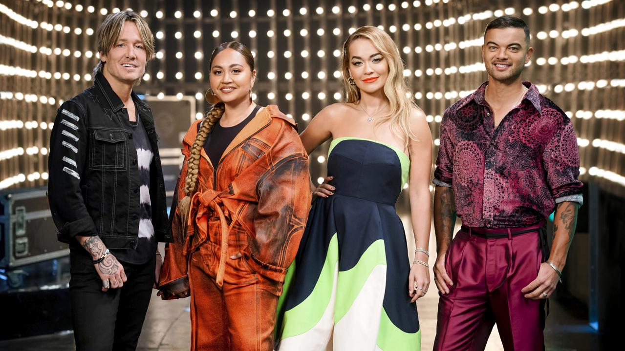 Keith Urban, Jessica Mauboy and Rita Ora currently appear with Guy Sebastian as judges on The Voice. Picture: Channel 7