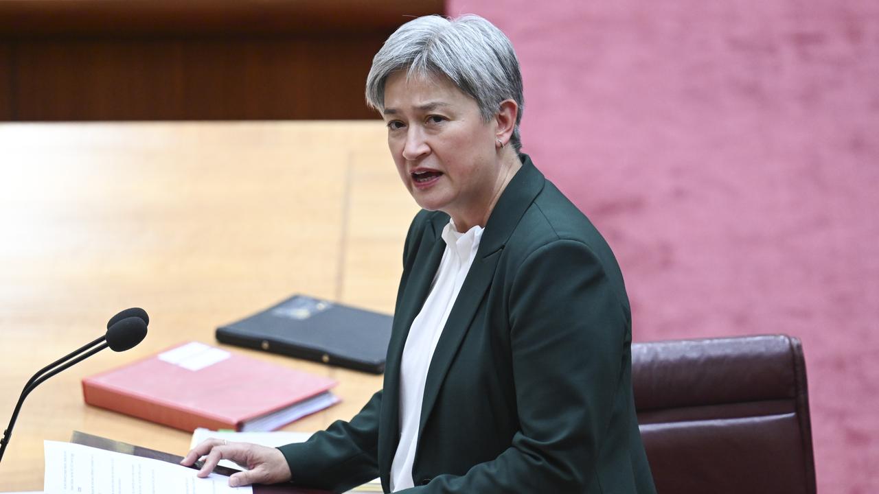 Foreign Minister Penny Wong said all parties needed to end the ‘continued retribution’. Picture: NewsWire/ Martin Ollman