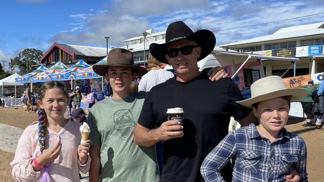 L-R: Liberty, Reuben, Chris and Caleb at the Gympie Show 2025.