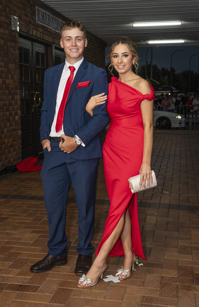 Clayton Lawrence and partner Isabella Simpkins at Toowoomba Grammar School formal at Rumours International, Wednesday, November 13, 2024. Picture: Kevin Farmer