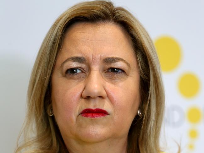 Queensland Premier Annastacia Palaszczuk pictured speaking to the media before attending the Endometriosis Australia High Tea at the Marriott Hotel.  Brisbane Saturday 24th June 2023 Picture David Clark