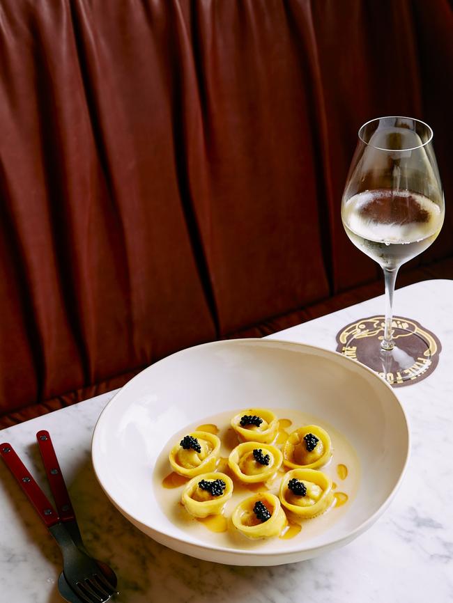 Tortellini, Saffron, Buttermilk, Caviar. Photo: Parker Blain