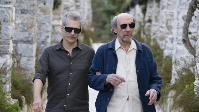 F. Murray Abraham and Michael Imperioli in a scene from season two of The White Lotus