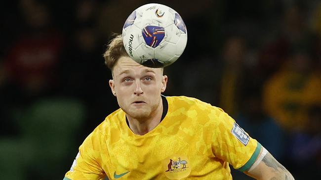 NCA. MELBOURNE, AUSTRALIA. 14th November 2024.  Australian Socceroos vs Suadi Arabia at Melbourne Rectangular Stadium .   Harry Souttar of the Socceroos. 2nd half  .  Picture: Michael Klein