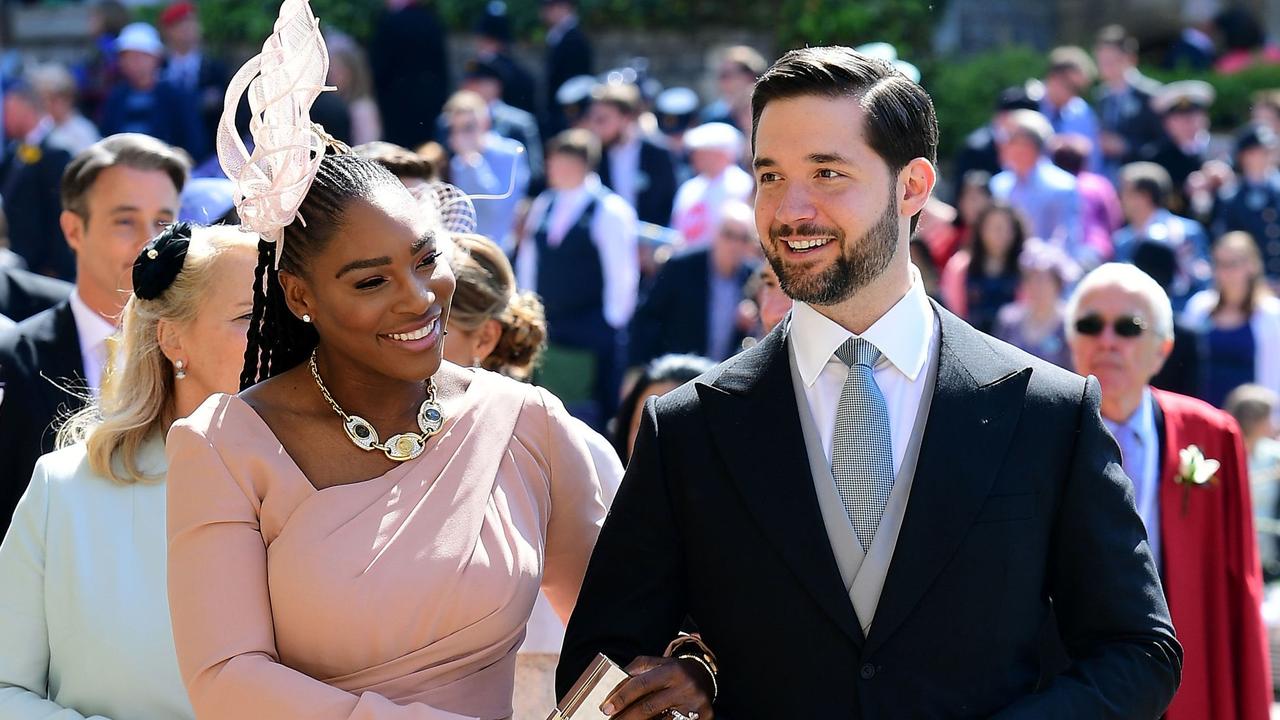 US tennis player Serena Williams and her husband Alexis Ohanian arrive for the wedding ceremony of Prince Harry and Meghan Markle.