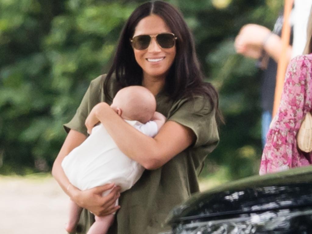 Meghan, Duchess of Sussex and Archie Harrison Mountbatten-Windsor attend The King Power Royal Charity Polo Day at Billingbear Polo Club on July 10, 2019 in Wokingham, England. Picture: Samir Hussein/WireImage