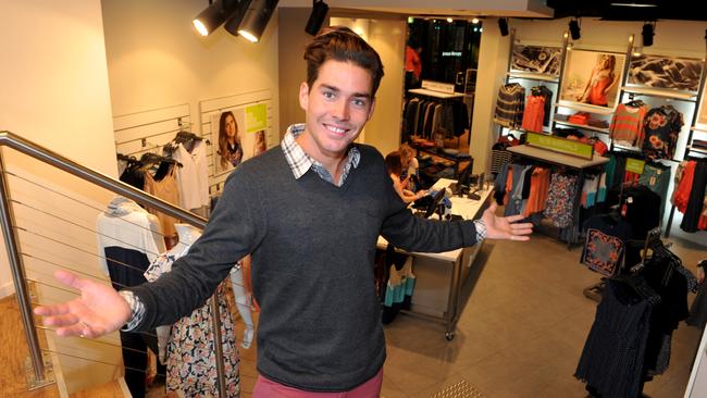 Model Nathan Jolliffe at Jeanswest store in Melbourne in 2012. Picture: Jay Town.