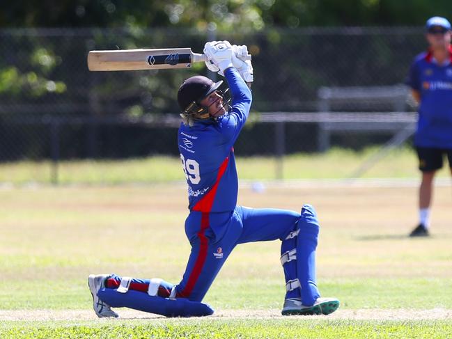 Pictured: Barron River batsman Adam Trewin. Cricket Far North first grade 2024. Photo: Gyan-Reece Rocha