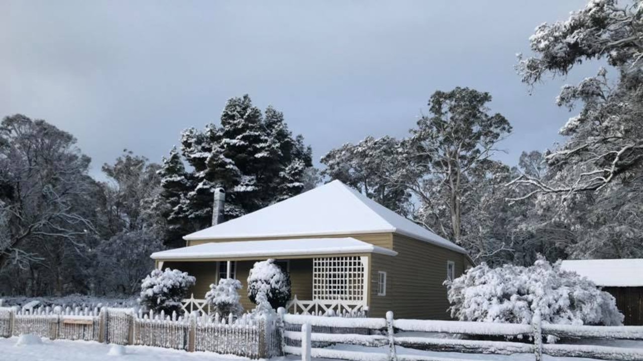 Snow at Great Lake in Tasmania's Central Highlands. Picture: Great Lake Hotel Facebook