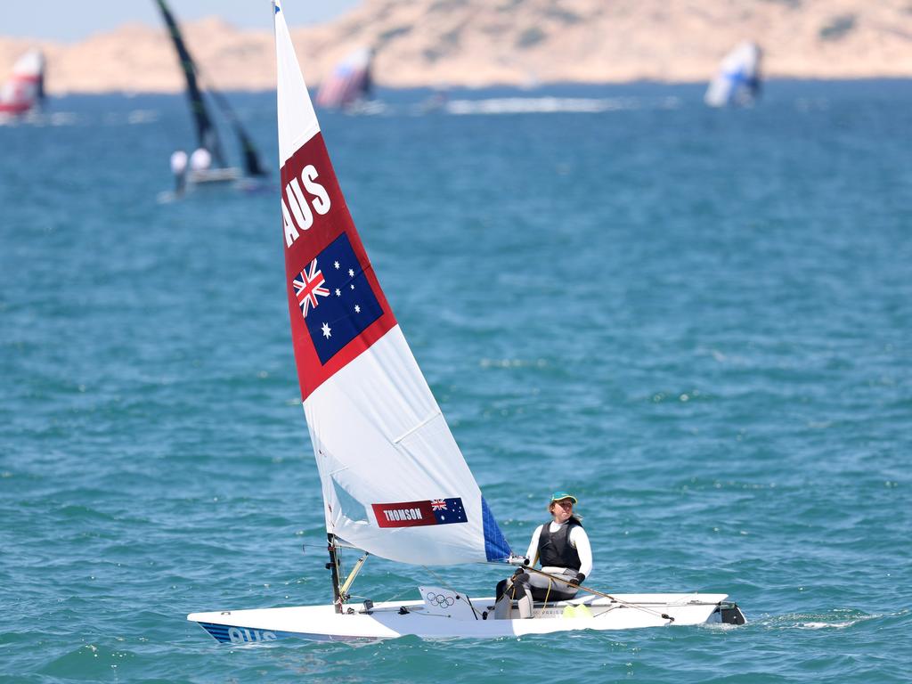 Zoe Thomson of Australia training off the Marseille marina. Picture: Phil Walter/Getty Images.