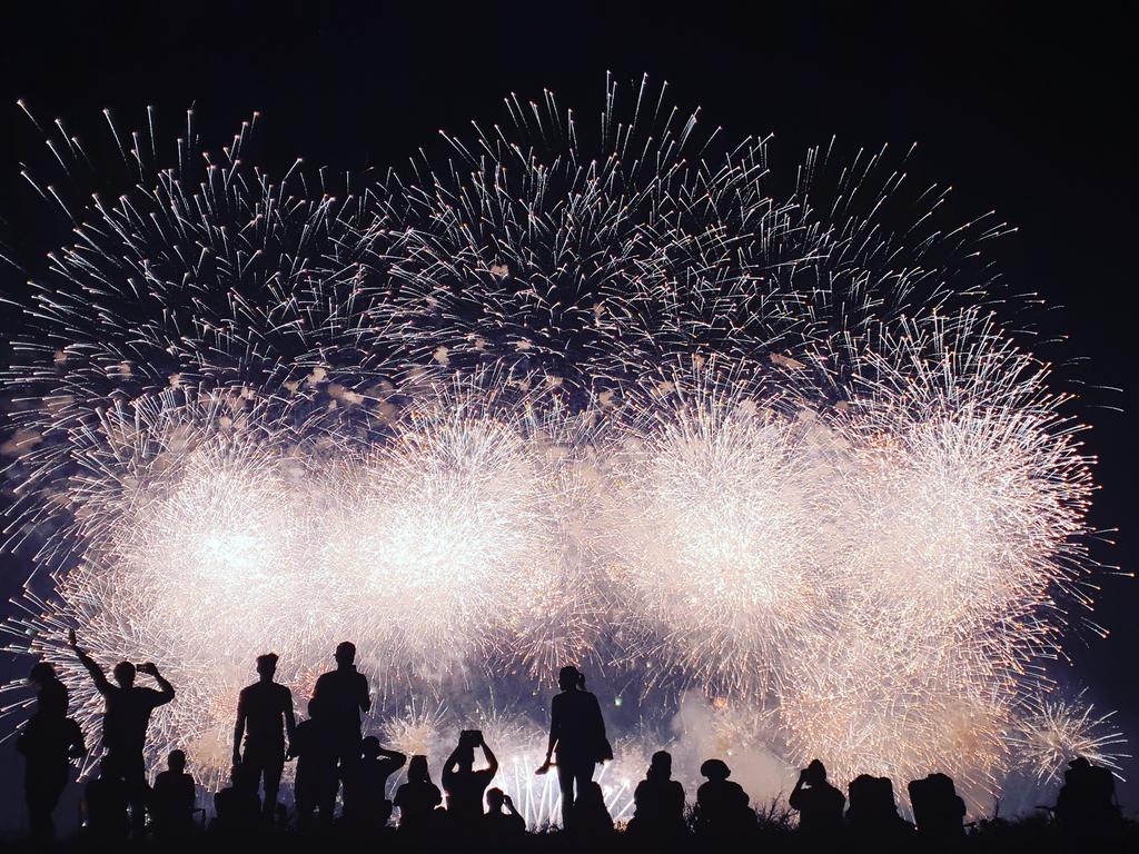 The Fireworks display at Mindil Beach on Territory Day. Picture: Dess Dempster