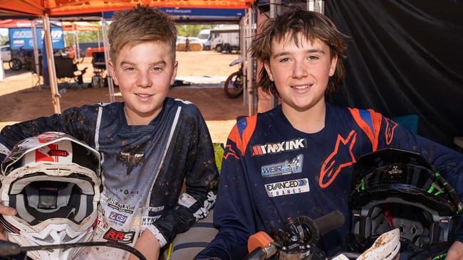 Max Okley #33 and Chase Tuddenham #37 at the 2023 KTM Australian Junior Motocross Championships, Darwin, NT, Australia. Picture: Pema Tamang Pakhrin