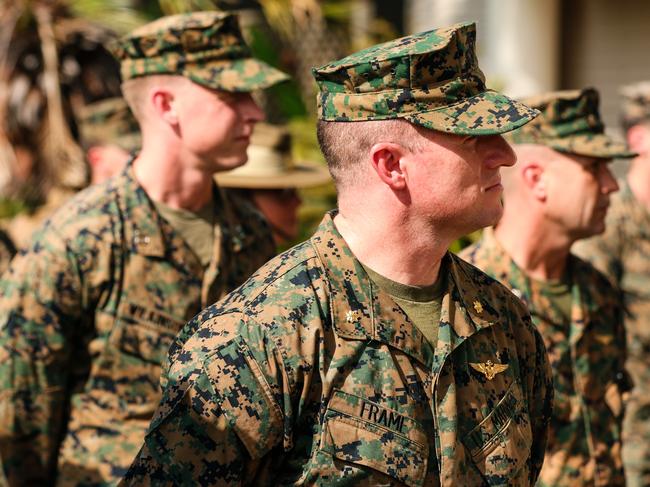 United States Marines  at DarwinÃs Robertson Barracks.Picture: Glenn Campbell