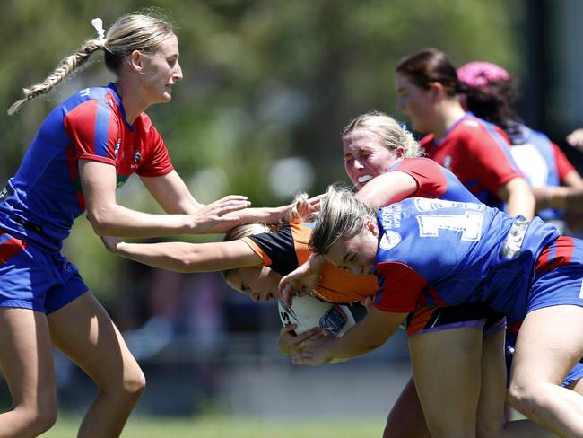 Makaah Darcy makes a tackle. Picture: Michael Gorton