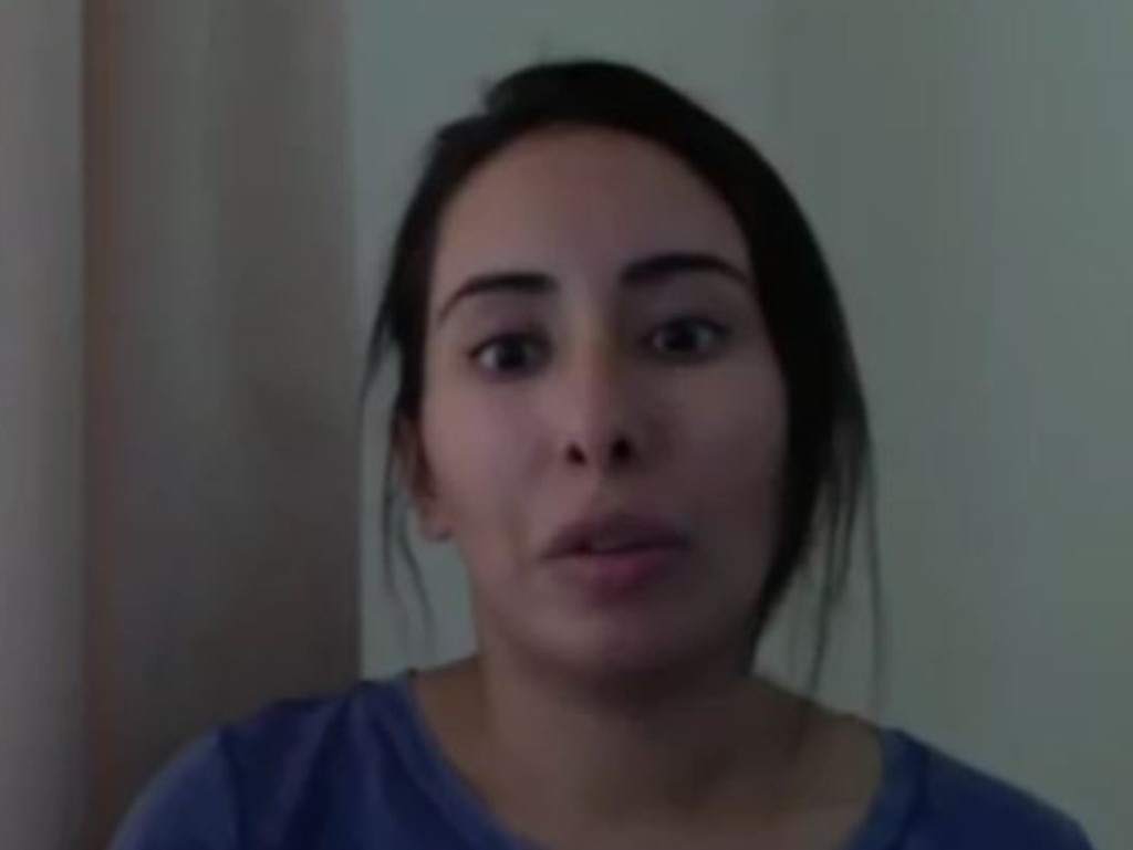 Princess Latifa in the video she released while missing from Dubai. Picture: YouTube