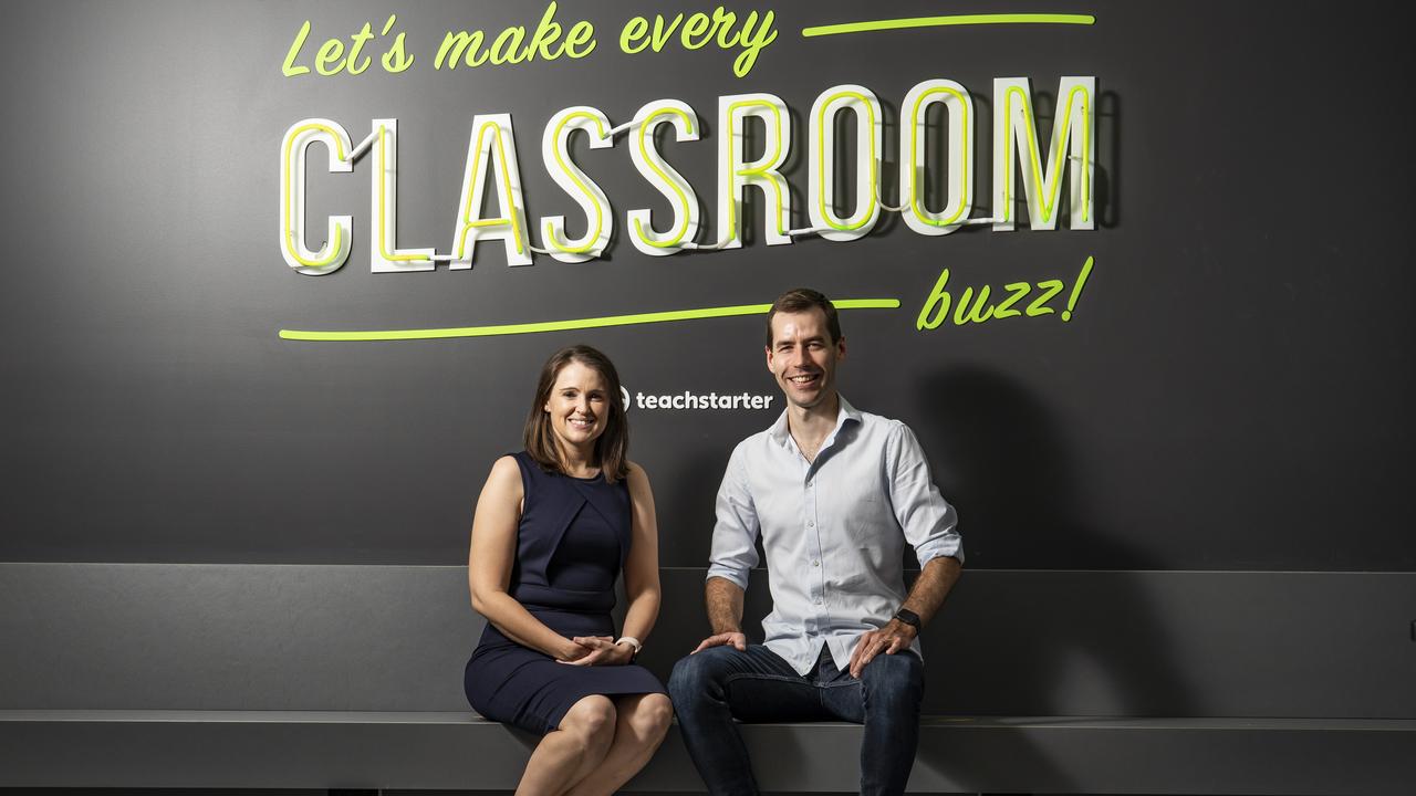 Jill Snape and Scott Tonges are the founders behind Teach Starter. Picture: Mark Cranitch